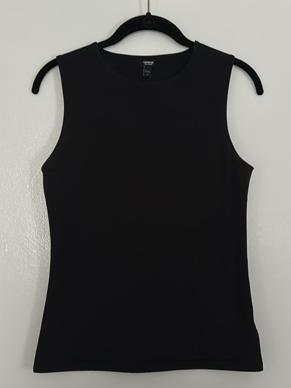 Express BodyCon Black Sleeveless Crew Neck Tank Top